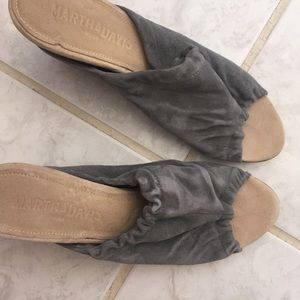 Martha Davis Gray Suede Wedge Shoe